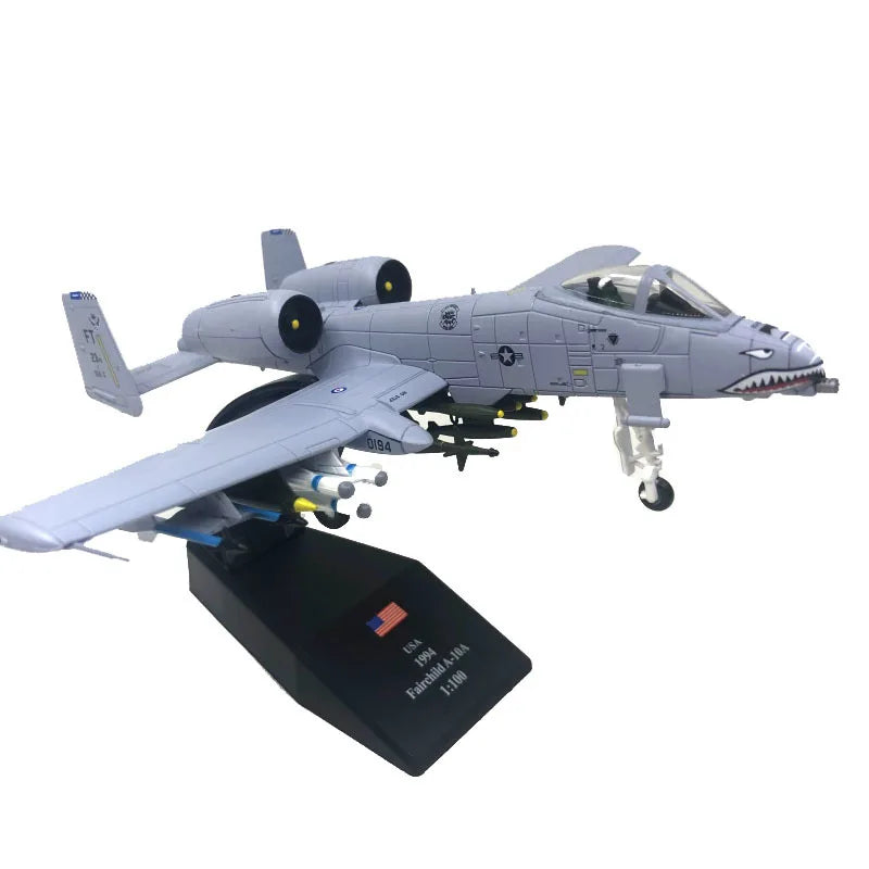 JASON TUTU 1/100 Scale Diecast Metal A10 Fighter Fairchild Republic A-10 Thunderbolt II GIFT