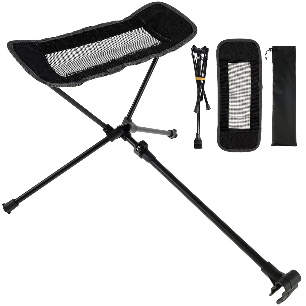 WESTTUNE Portable Camping Chair Foot Rest Stool Folding Attachable Leg Rest Recliner Lazy Retractable Accessories for Outdoor