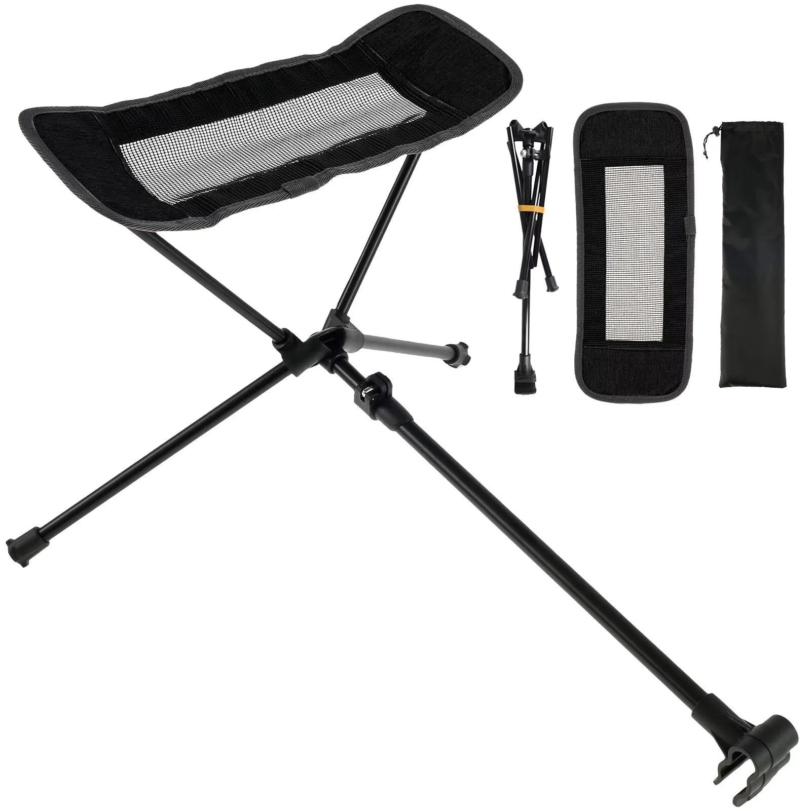 WESTTUNE Portable Camping Chair Foot Rest Stool Folding Attachable Leg Rest Recliner Lazy Retractable Accessories for Outdoor