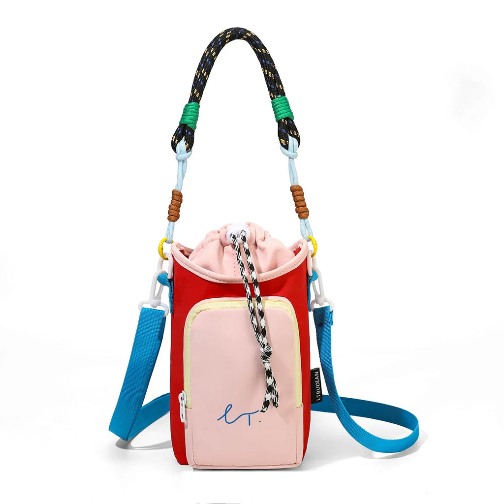 Lightweight Mini Crossbody Water Bottle Bag For Outdoor Sports Women Casual Simple Small Square Bag For Phone And Coin
