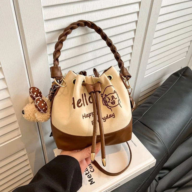 2026 New Arrival Women's Bag in Color Blocking Design - Trendy Retro Style, Versatile, Casual, Minimalist, Handheld & Crossbody