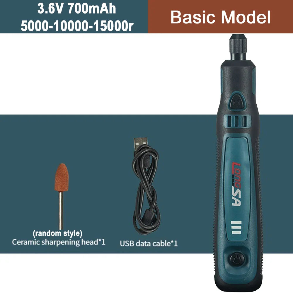 5000-20000r 4.2V Engraver Electric Drill Mini Grinder Engraving Pen Drilling Machine Cordless Rechargeable Micro Rotary Tool Kit