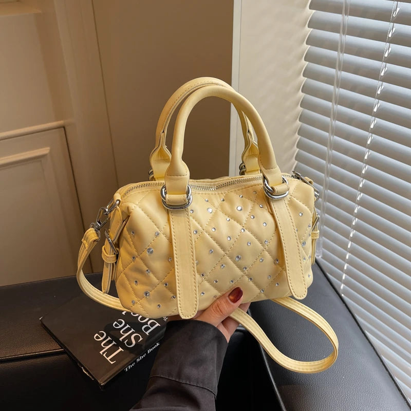 Light Luxury Rhinestone Women Handbags New Exquisite Fashion PU Leather Crossbody Bag Classic High Quality One Shoulder Pack