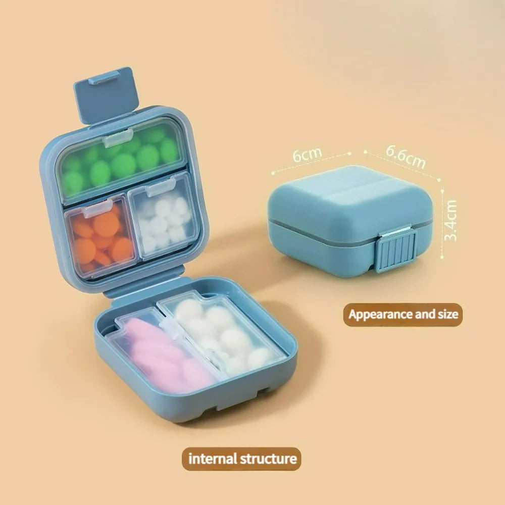 1PCS Travel portable dustproof medicine box with silicone ring double sealing compartment storage box and mini packaging box