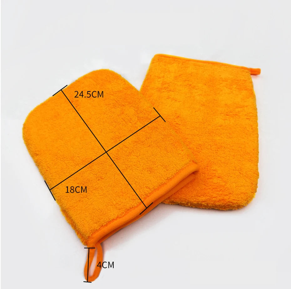 SEAMETAL Car Wash Microfiber Gloves Double Sided Ultra Absorbent Wash Towel Car Sponge Scratch Free Mitt for Car Accessories