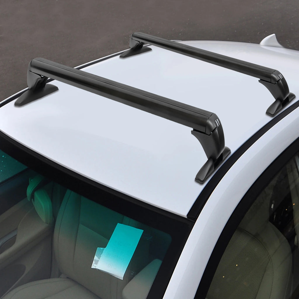 2Pcs Car Top Luggage Rack Car Roof Lockable Luggage Cross Bars Carrier 1m Aluminum Roof Racks Universal Use for 4 or 5 Door Cars