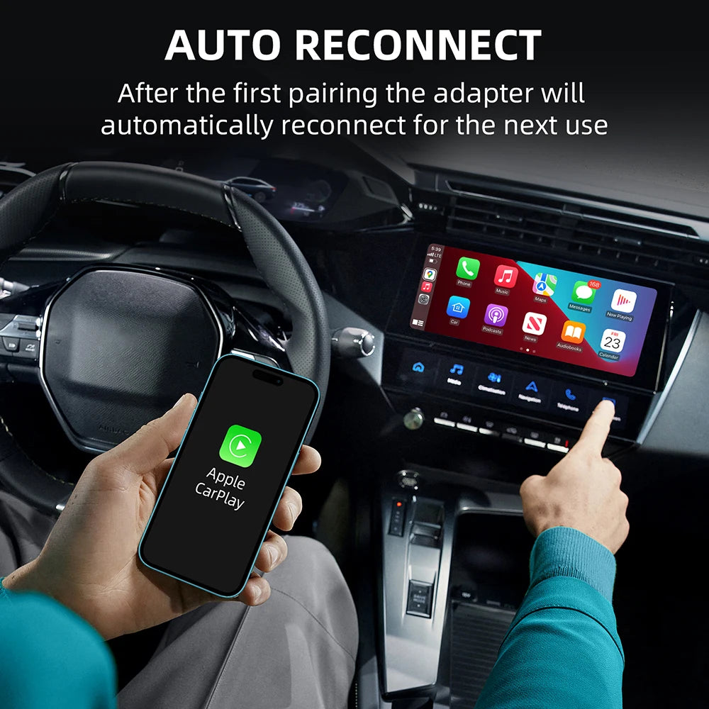 2026 Upgraded Wireless CarPlay Adapter& Android Auto Adapter, Mini&Stable CarPlay Wireless Dongle for iOS 10 Android 11and Above