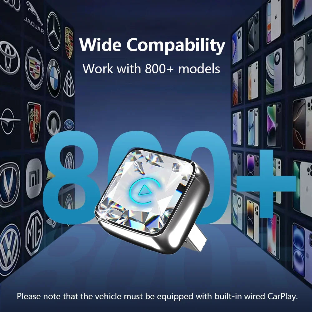 CarRocket Mini 2in1 Wireless Adapter Wireless CarPlay Android Auto For OEM Car Plug and Play WiFi Bluetooth Auto Connection