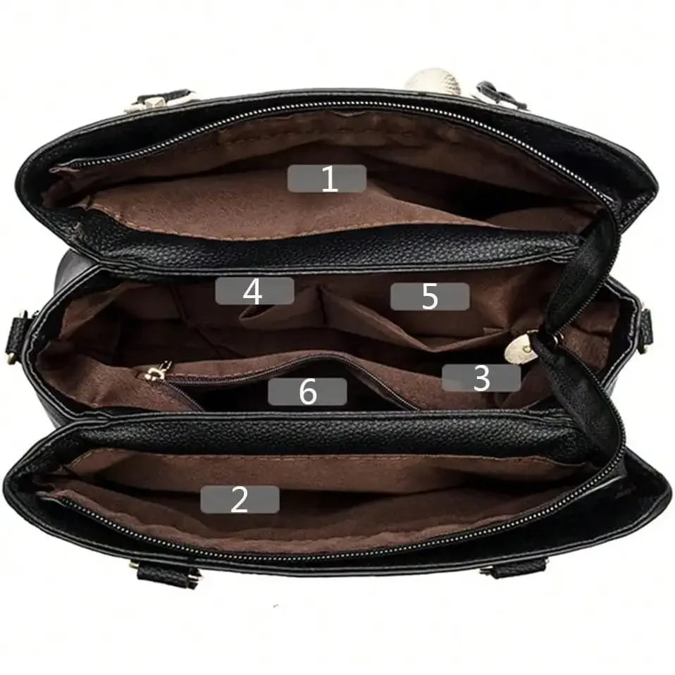 Top-Handle Handbags Purse Satchel For Women Soft PU Leather Crossbody Shoulder Bag With Tassel Pendant