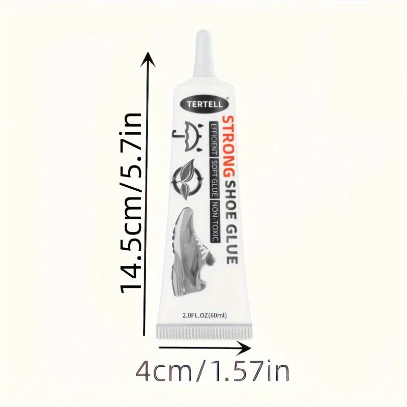 60ML Upgraded Clear Non-Toxic Shoe Glue High Low Temp Resistant Adhesive for Leather Sneakers