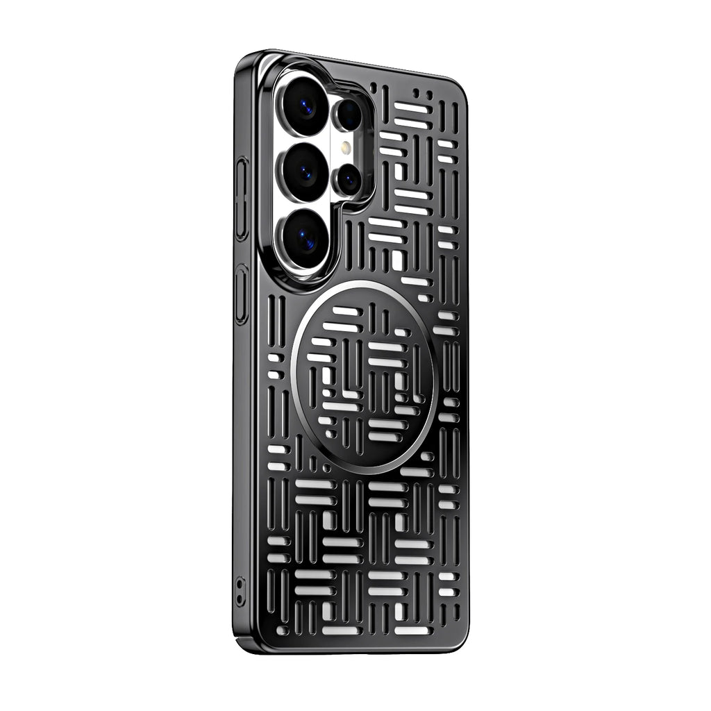 Fuzi Hole Heat Dissipation Phone Case,For Samsung S26 S25 Ultra With Built-in Magnetic Protection Back Cover,Stylish And Durable