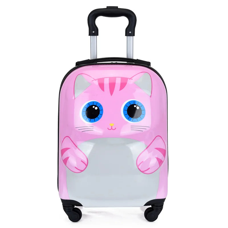 ABS Material Rotating Cartoon Children's Suitcase 18-inch Universal Wheel Suitcase Cute Animal 3D Stereo Student Suitcase