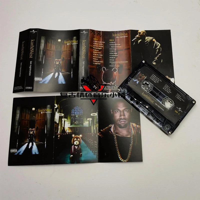 R&B Kanye West Ye Music Tape Late Registration Album Gold Digger Cassettes Cosplay Walkman Car Recorder Soundtracks Box Gifts