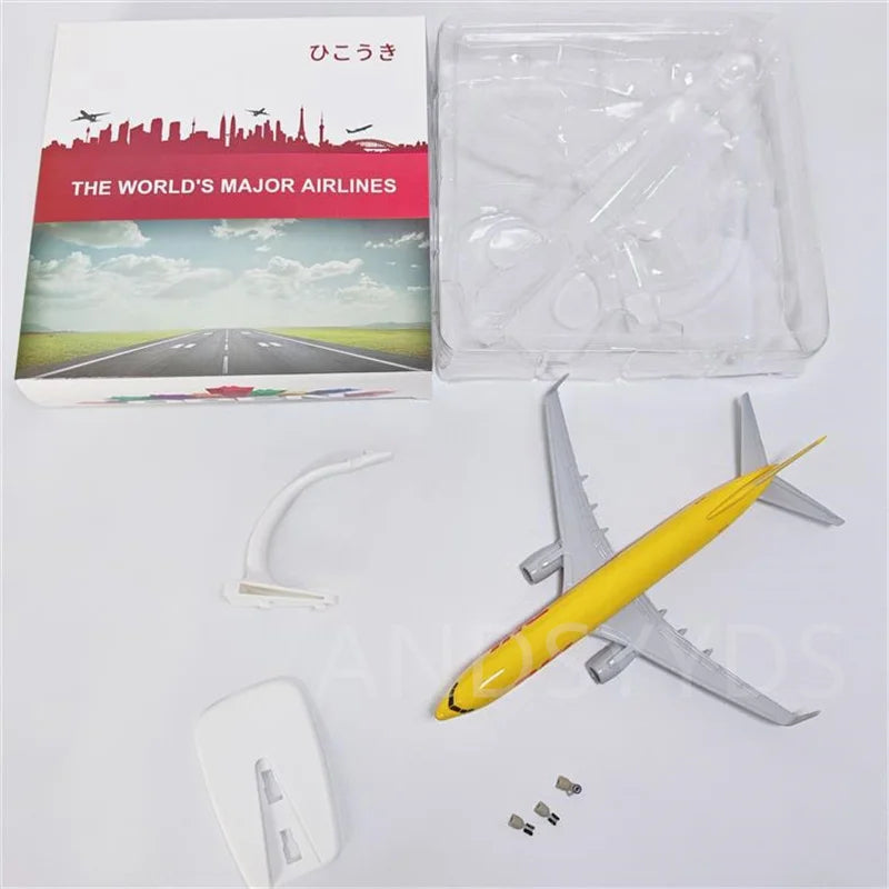 20cm DHL B737 Airways 1/400 Model Planes Alloy Aviation Figures Collection Miniature Items With Wheels Gift