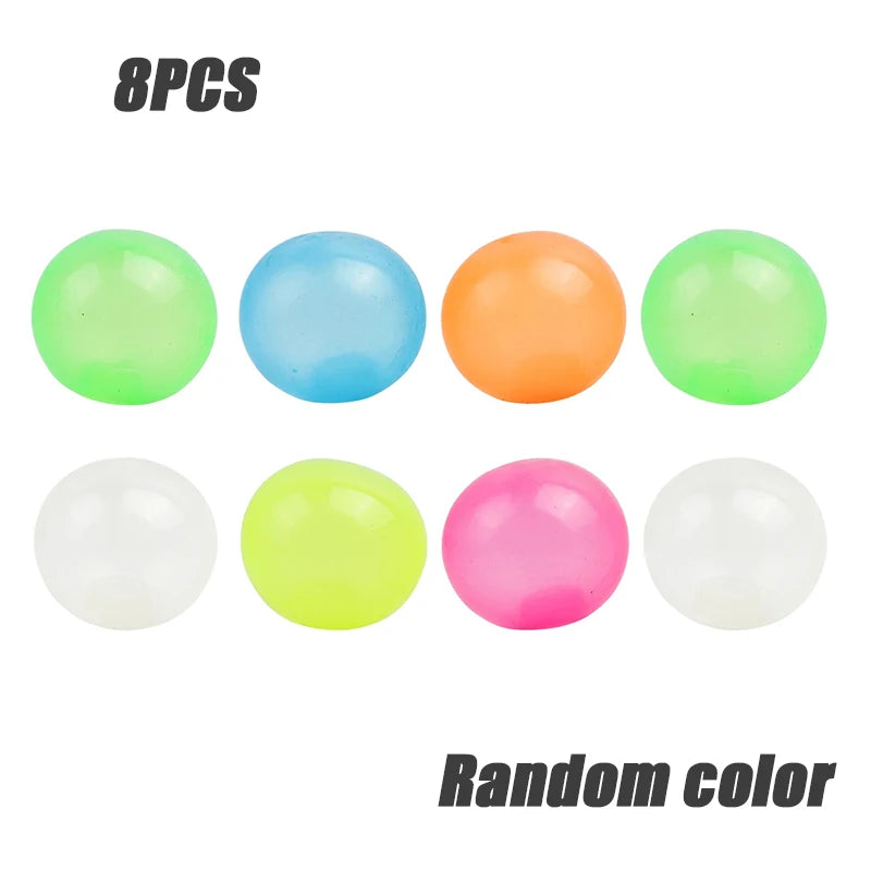 Luminous Wall Target Ball Sucker Sticky Decompression Toy Squeeze Ball Colorful TPR Stress Relief Balls Random Color