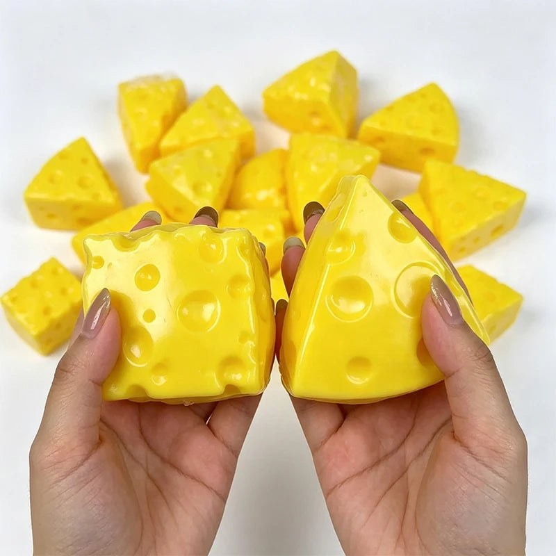 Mini Cheese Cube Squishy Fidget Toys Homemade Soft Crispy Sound Stress Ball Squeeze Toy Adults Sensory Anti Stress Toys Gift