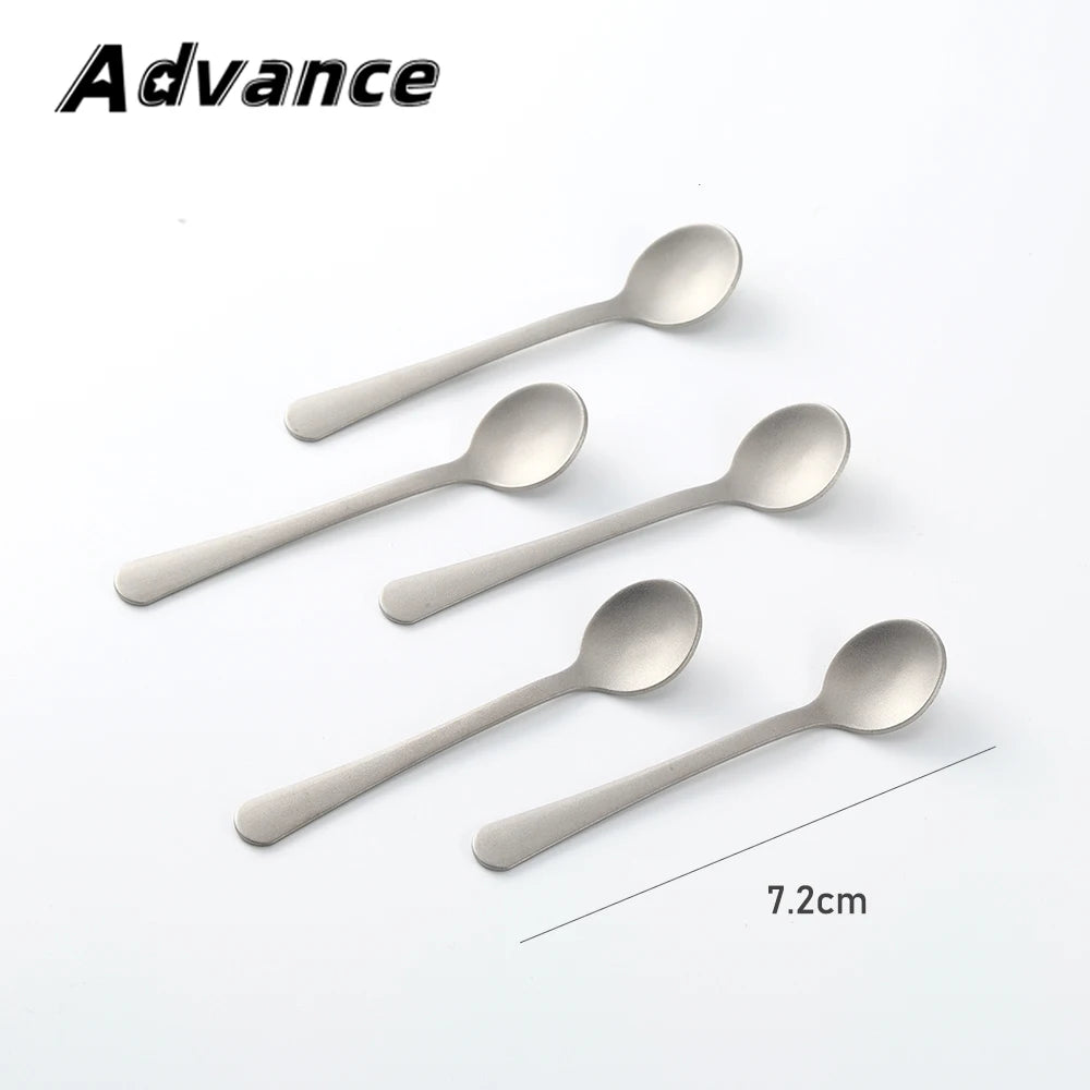 Mini Size Titanium Alloy Small Dessert Spoon Outdoor Camping Coffee Mixing Spoon