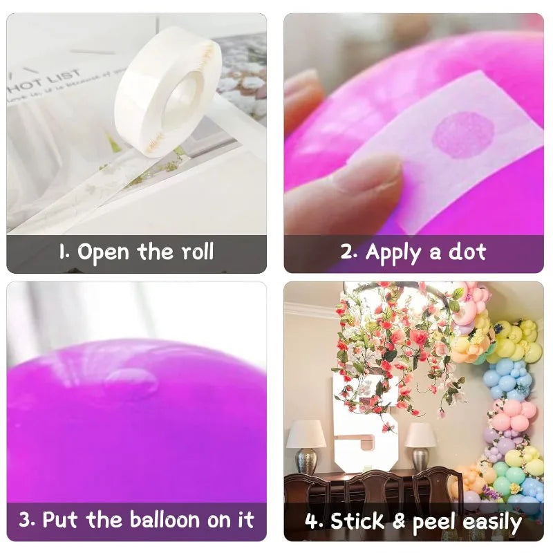 No-Residue Adhesive Balloons Glue Dots Removable Clear Double-Sided Tape Sticky Points for DIY Crafts Decorations 100-1000 Pcs
