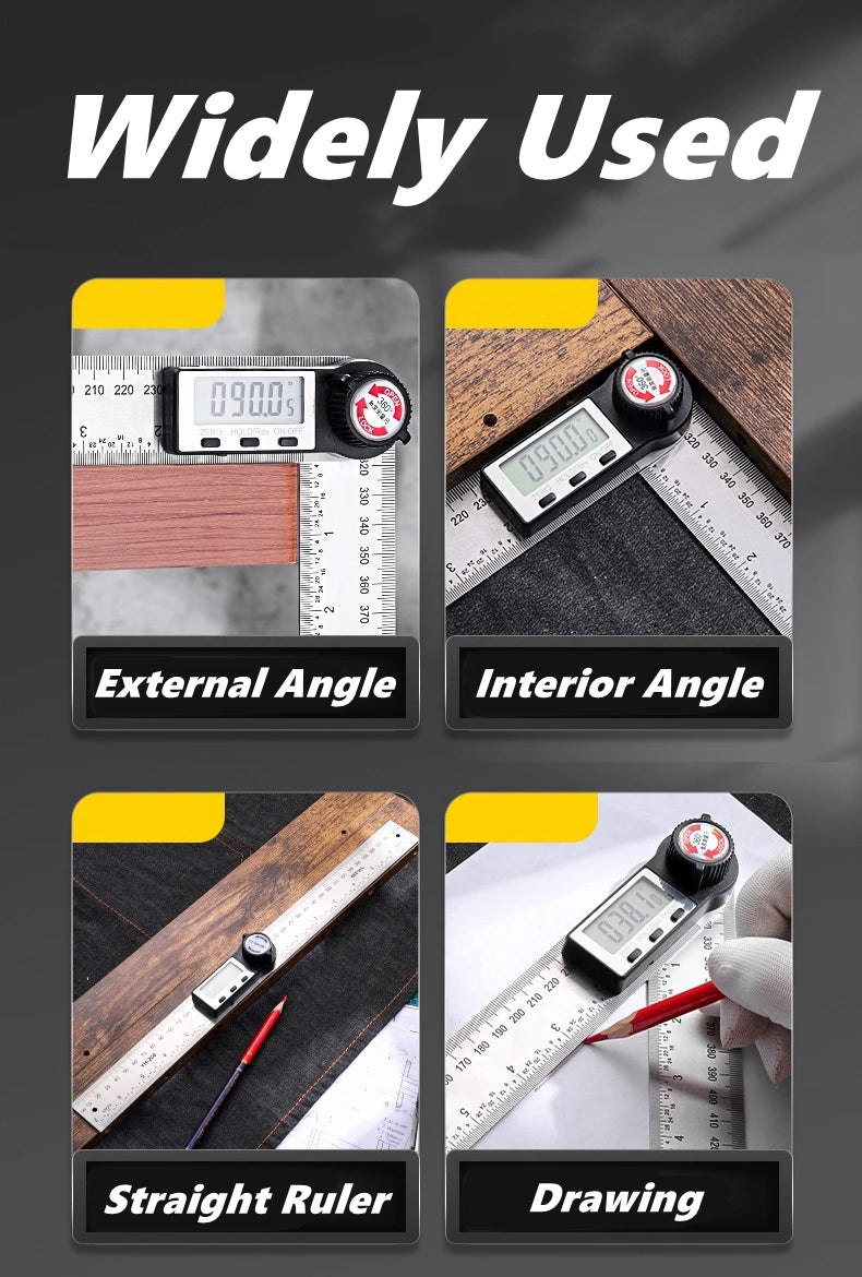 200/300/500mm Digital Angle Ruler Detector Scale Suitable for Woodworking Measurement Tools High Accuracy Mutifunction Tools