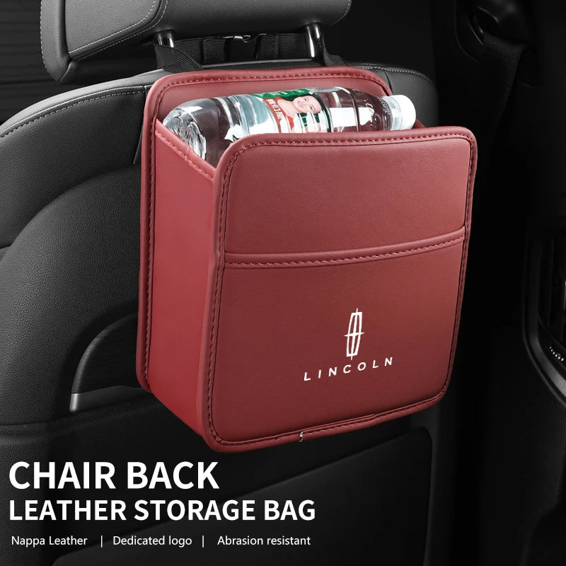 Car Seat Storage Bag Chair Back Water Cup Tissue Storage Box For Lincoln Mondeo MKC MKZ MKX MKT Aviator Navigator