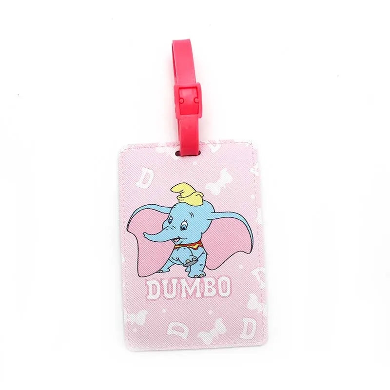 Cute Disney Dumbo Travel Accessories Luggage Tag PU Suitcase ID Addres Holder Baggage Boarding Tag Portable Label
