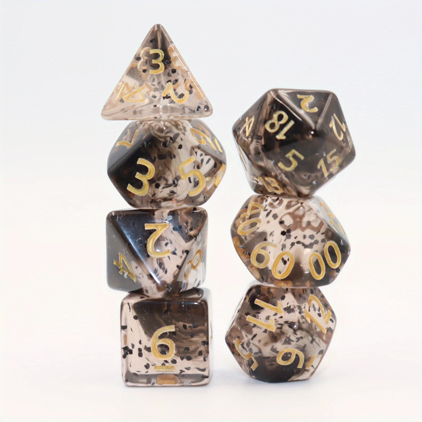7pcs Set Crystal Style DND Dice Set, Polyhedral Table Game Dice Role-Playing RPG Dice With Box