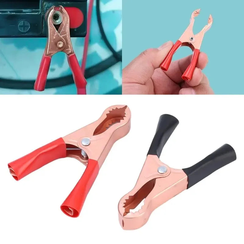 Crocodile Spring Clamp Red & Black Car Battery Clip Cables Alligator Charger Voltage Testing Tool Accessory for Battery Charger
