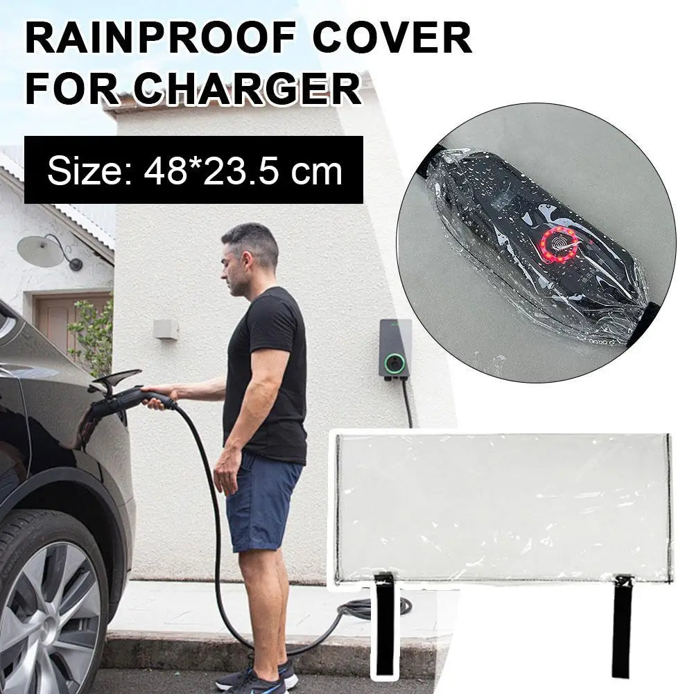 Waterproof EV Charger Rain Cover, Dustproof Protector Bag for Electric Car Charging Plug Control Box Outdoor Car Accessories