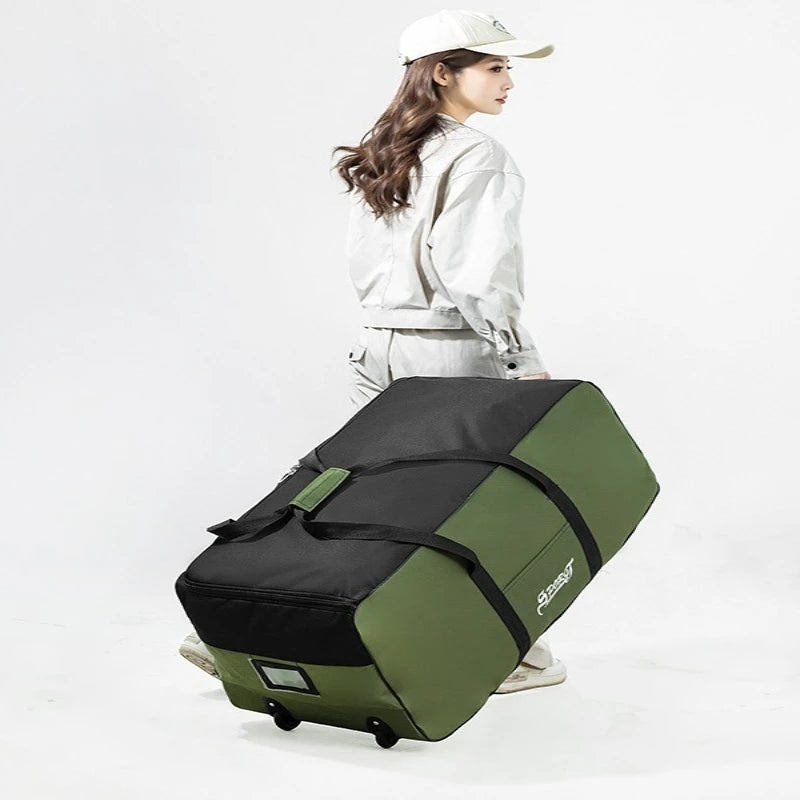 Spring Student Luggage Large Capacity Foldable Checked Bag Residential Quilt Storage Travel with Wheels