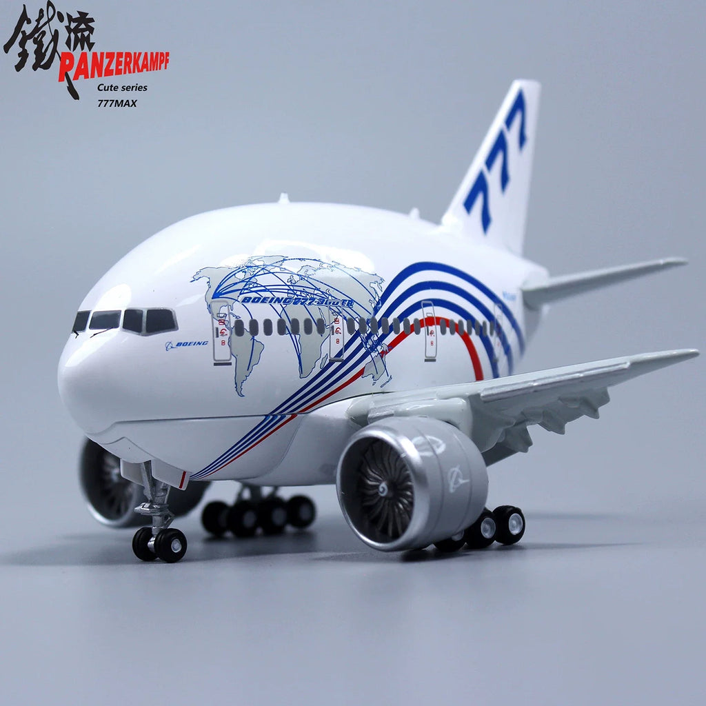 Panzerkampf Cute Series Boeing 777 MAX Q Die-casting Aircraft Model Landing Gear Collection Toys