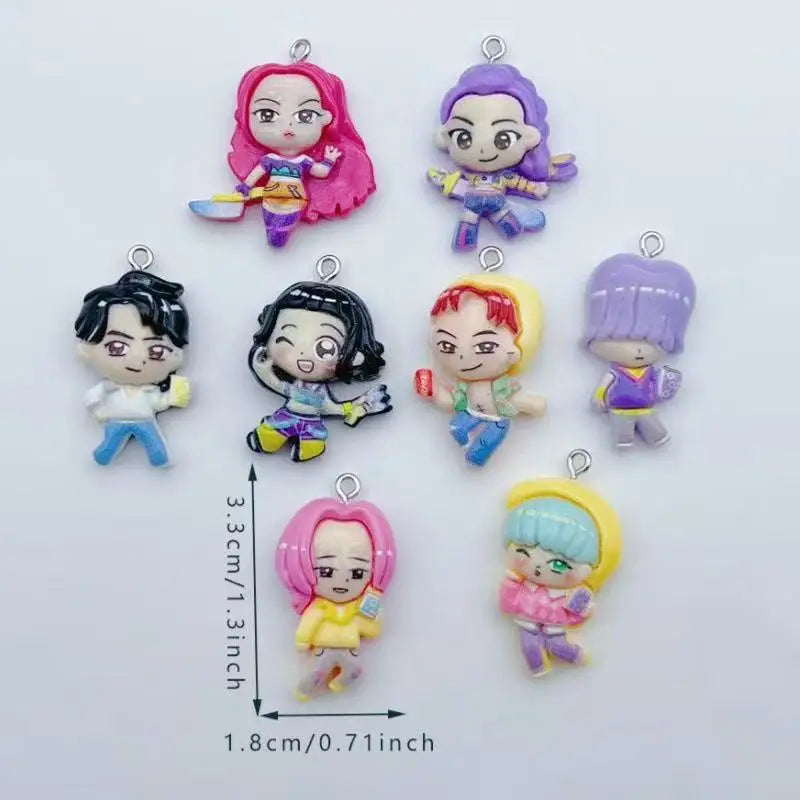 11pcs resin cartoon pendant, DIY jewelry making earrings, keychain accessories