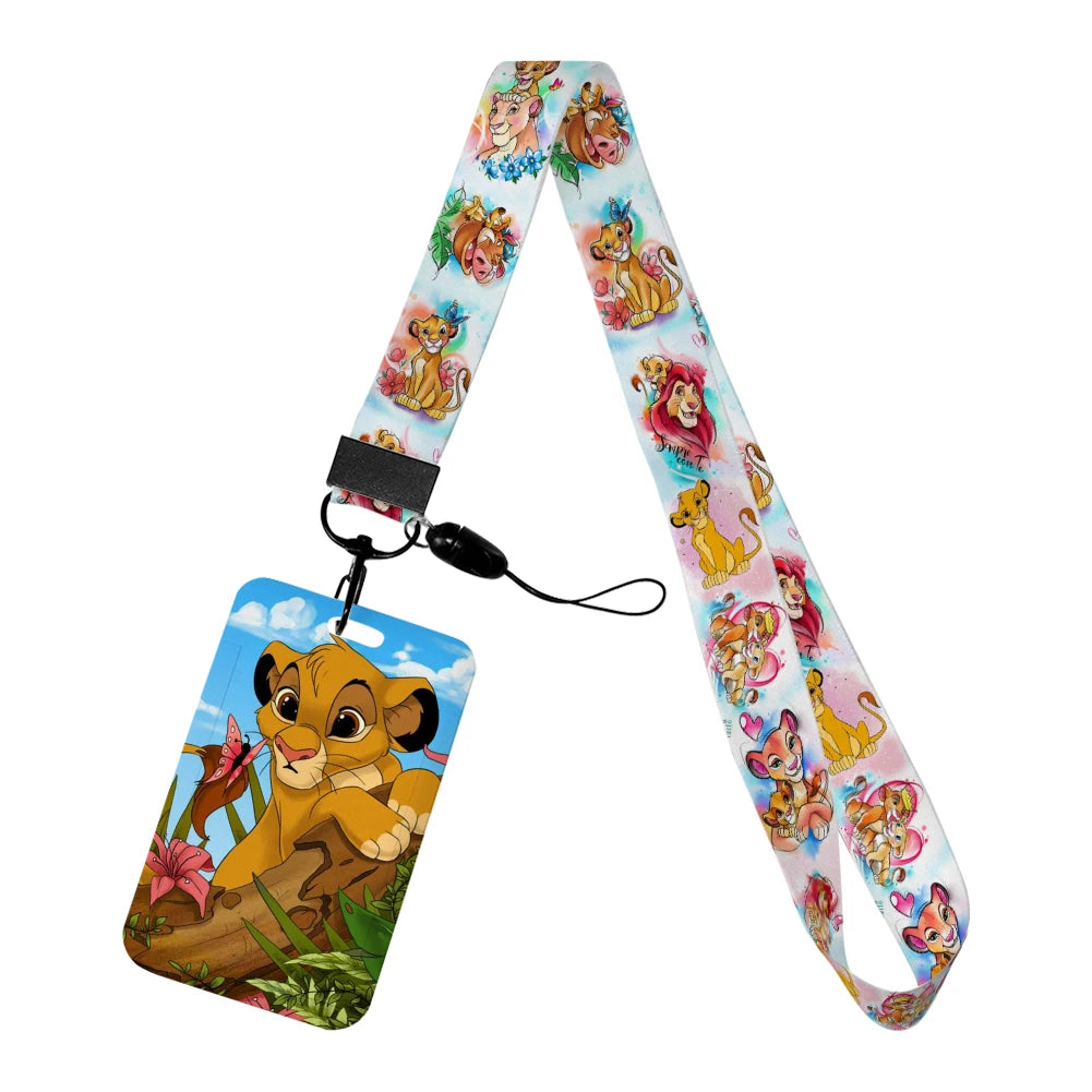 The Lion King Simba Disney Neck Strap Lanyard Movie Boys Card Cover Cartoon Badge Holder ID Card Students Hang Rope Gifts