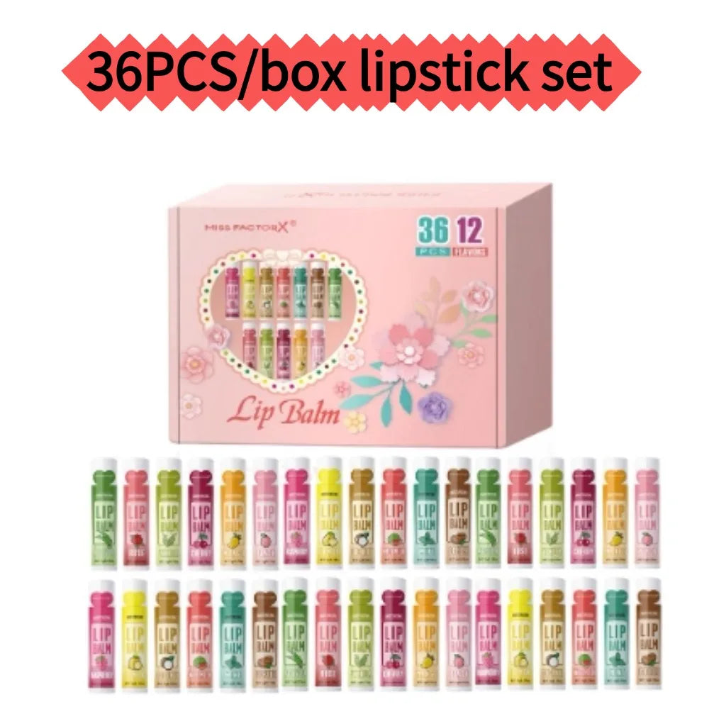 Fruity Lip Balm Set – 24Pcs Moisturizing Lip Care Kit with Vitamin E & Shea Butter, Deeply Nourishes Dry Chapped Lips