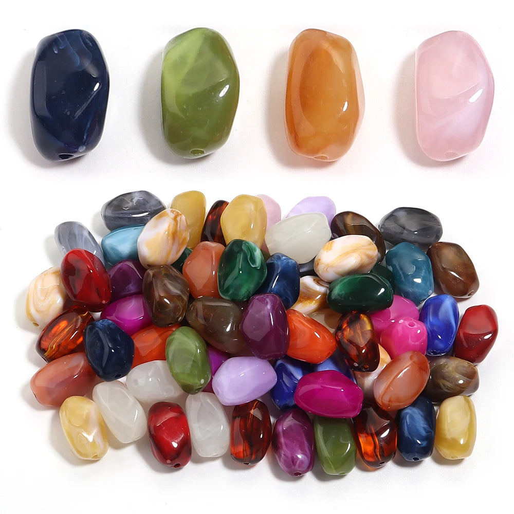 20pcs 12x21mm Irregularity Acrylic Beads Spacer Loose Beads For Jewelry Making DIY Bracelet Earrings Accessories