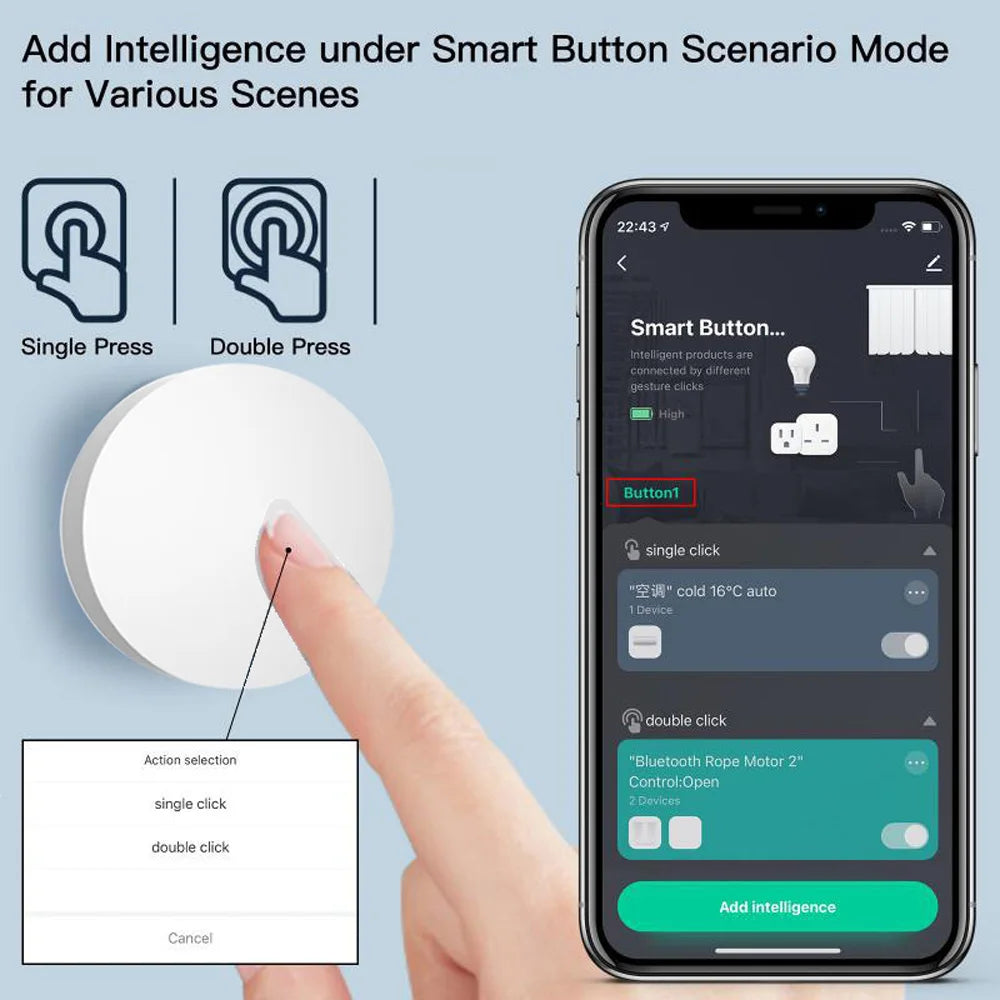 Tuya Smart Zigbee One Click Scene Switch Button Scene Panel Smart Home Light Turning Device