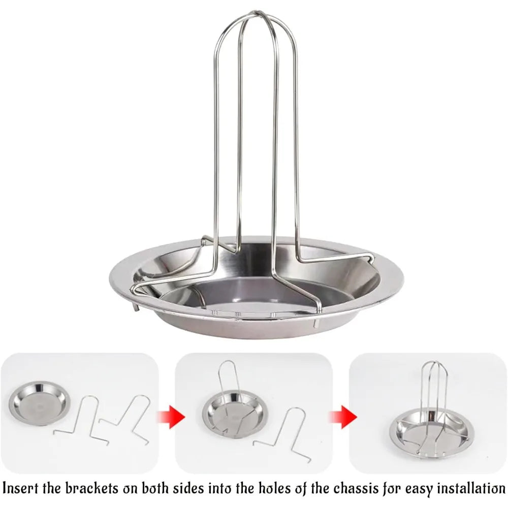 Stainless Steel Vertical Chicken Roaster Stand with Drip Tray Oven Grill Tools for Roasting Chicken Turkey Duck Kitchen Supplies