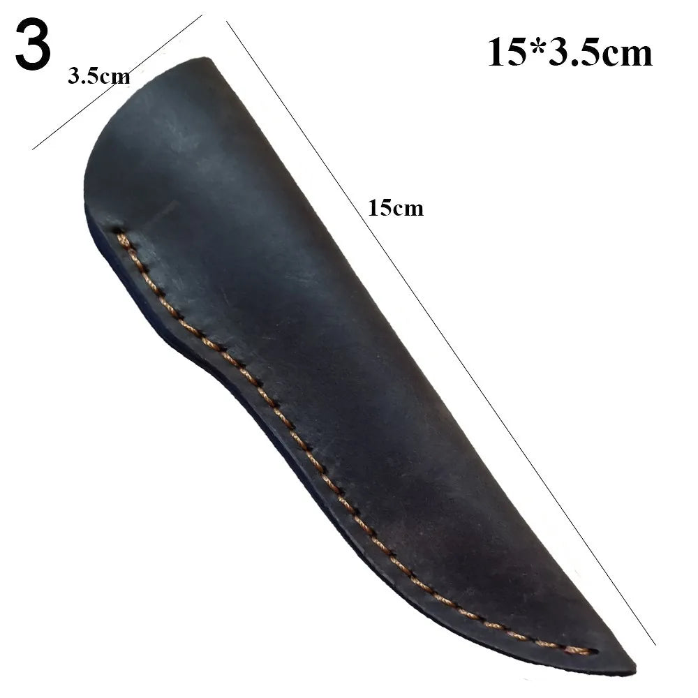 Brown Straight Knife Scabbard Tool Flashlight Belt Loop Case Holder Leather Sheath Pocket Hunt Camp Outdoor Carry Equipment