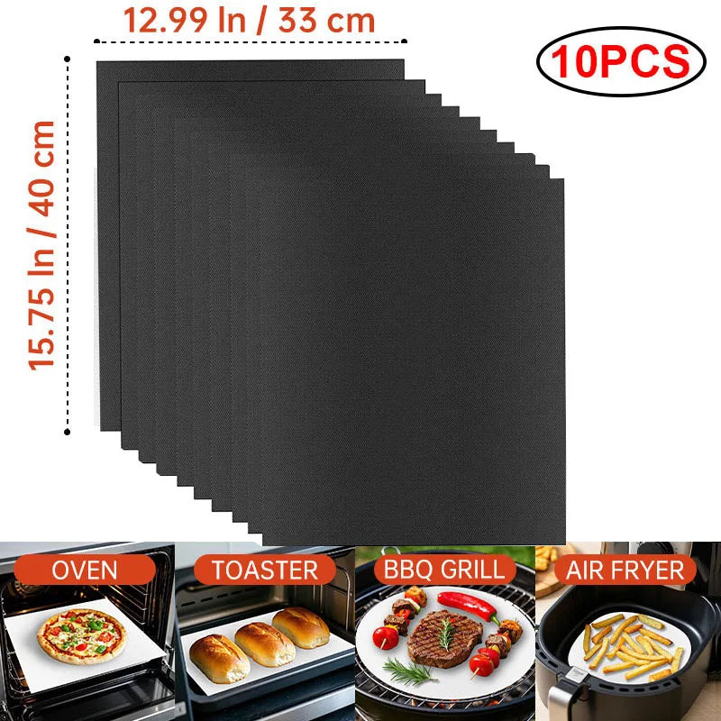 Copper Grill Mats for Outdoor Grill 60*40cm Cooking Grill Sheet Heat Resistance Kitchen BBQ Tool Reusable Easy to Clean Barbecue