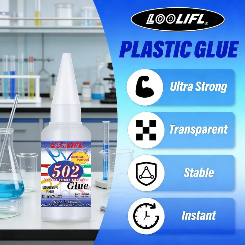 502 Super Glue Instant Strong Transparent Adhesive Cyanoacrylate Quick Dry for Toy Plastic Model Craft Repair