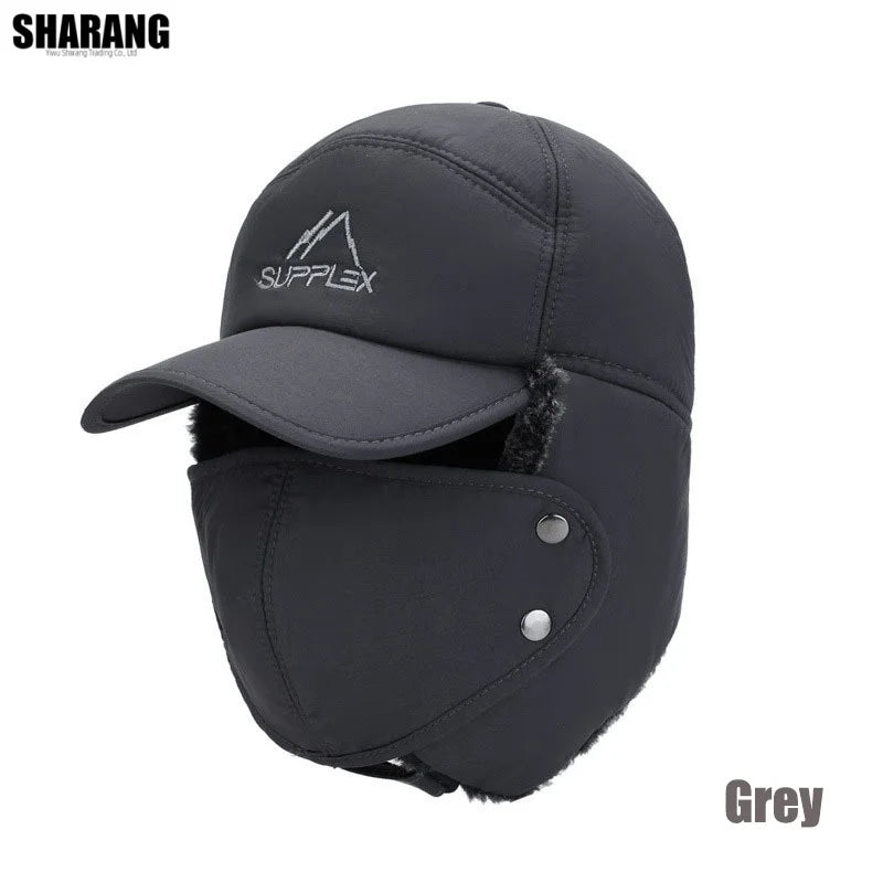 High Quality Windproof Winter Hats Winter Ski With Earflap Mask Warm Snow Cap Cotton Ear Protection Bomber Hats for Men Women