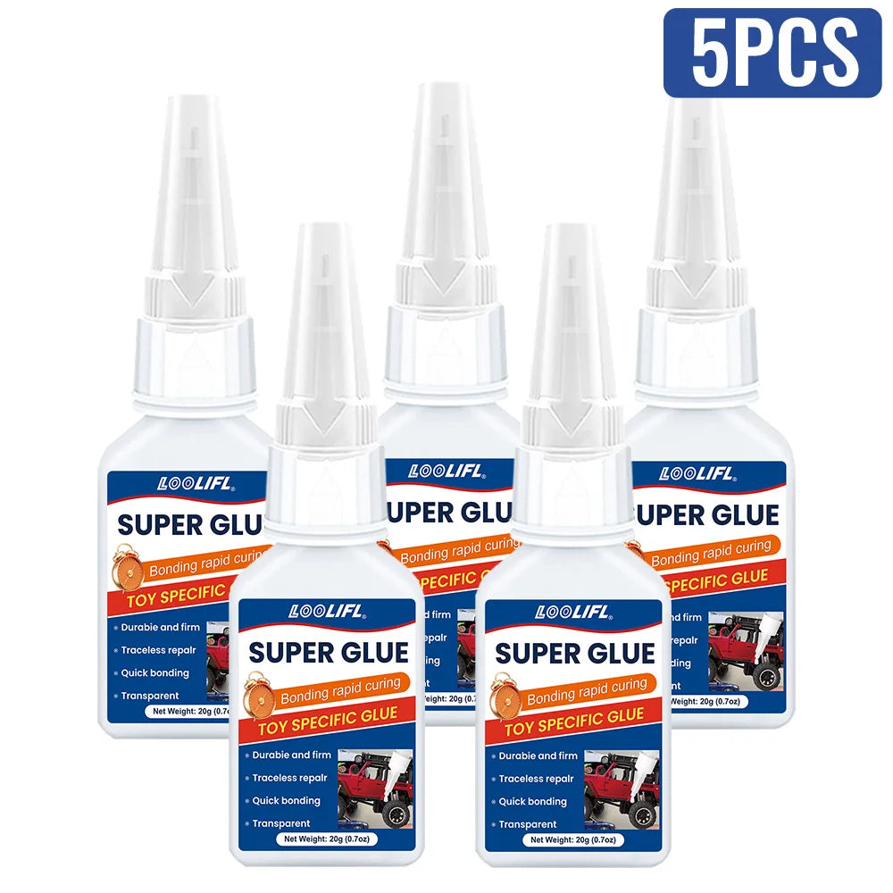 Loolifl 1-10Pcstoy Repair Expert Super Glue 15S Quick Bond Transparent Traceless Instant Adhesive for Plastic Model & DIY Crafts