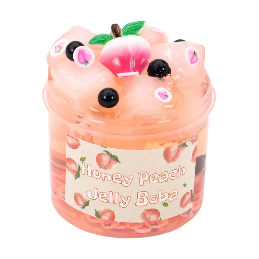 Soft 300ml/70ml Slime Kit Fruit Crunchy Non-Sticky Jelly Cube Slime Glitter Stress Relief Clear Slime Party Favor Gifts