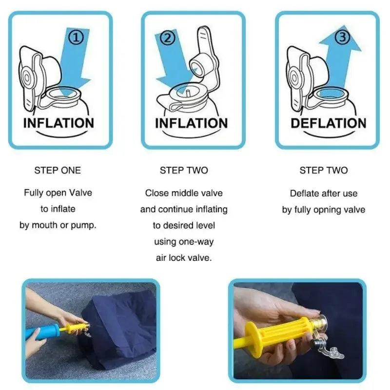 Inflatable Sleeping Foot Rest Pillow for Air Travel, PVC Adjustable 3-Layer Flight Footstool Cushion for Car Office