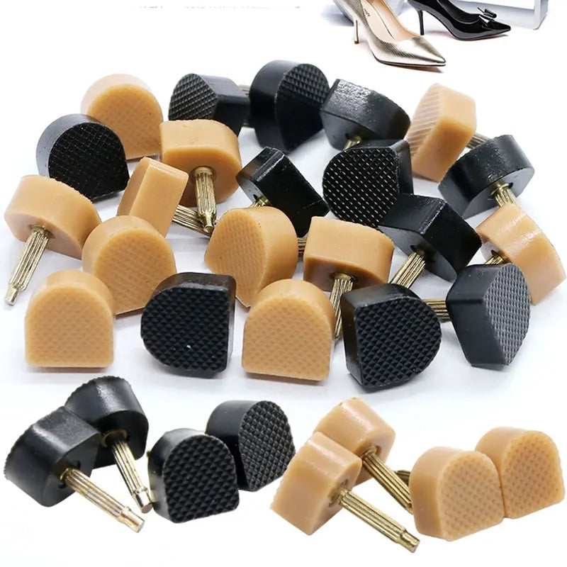 20pcs New High Heel Repair Tips Pins For Women Black Shoes High Heel Tips Taps Dowel Lifts Replacement Heel Stoppers Protectors