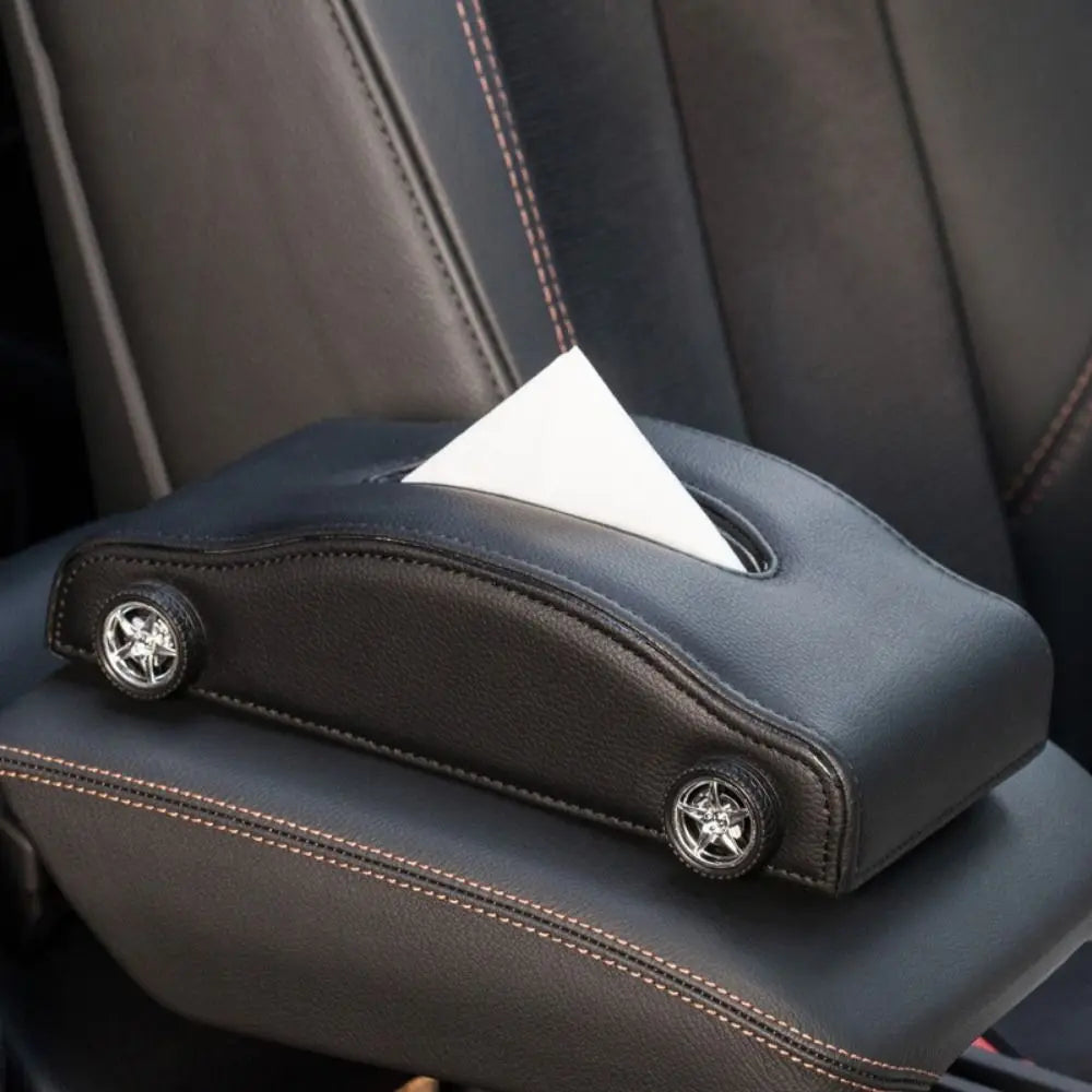 Creative Car Shape Tissue Box Decorative Simulated Tire Auto Napkin Holder Portable Space Saving Tissue Dispenser Interior