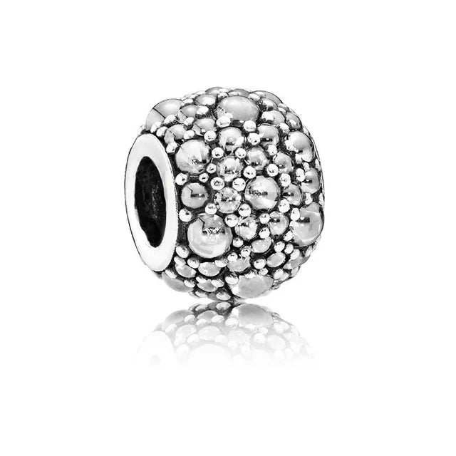 New Fashion 925 Sterling Silver Flower Cherry Round Beads Charms Pendant Fit Original Bracelet DIY Jewelry For Woman Gift