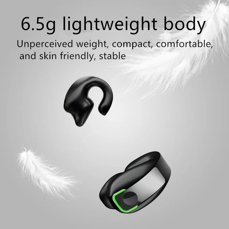 Bluetooth 5.3 Ear Clip Earphone TWS Wireless Headphone Single In-Ear HD HiFi Stereo Touch Control Sports Headset With Microphone