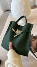 2026 New First-layer Cowhide Bucket  Women's Versatile Niche Medieval Exquisite Hand Carry Messenger Tote Bag Casual Fashion