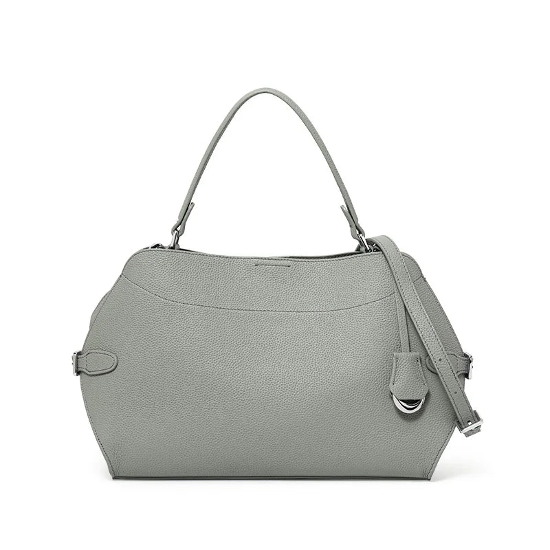 Genuine Leather Cowhide Women's Tote Bag with Design Sense - Crossbody, Single-Shoulder, Storage Bag & Wallet