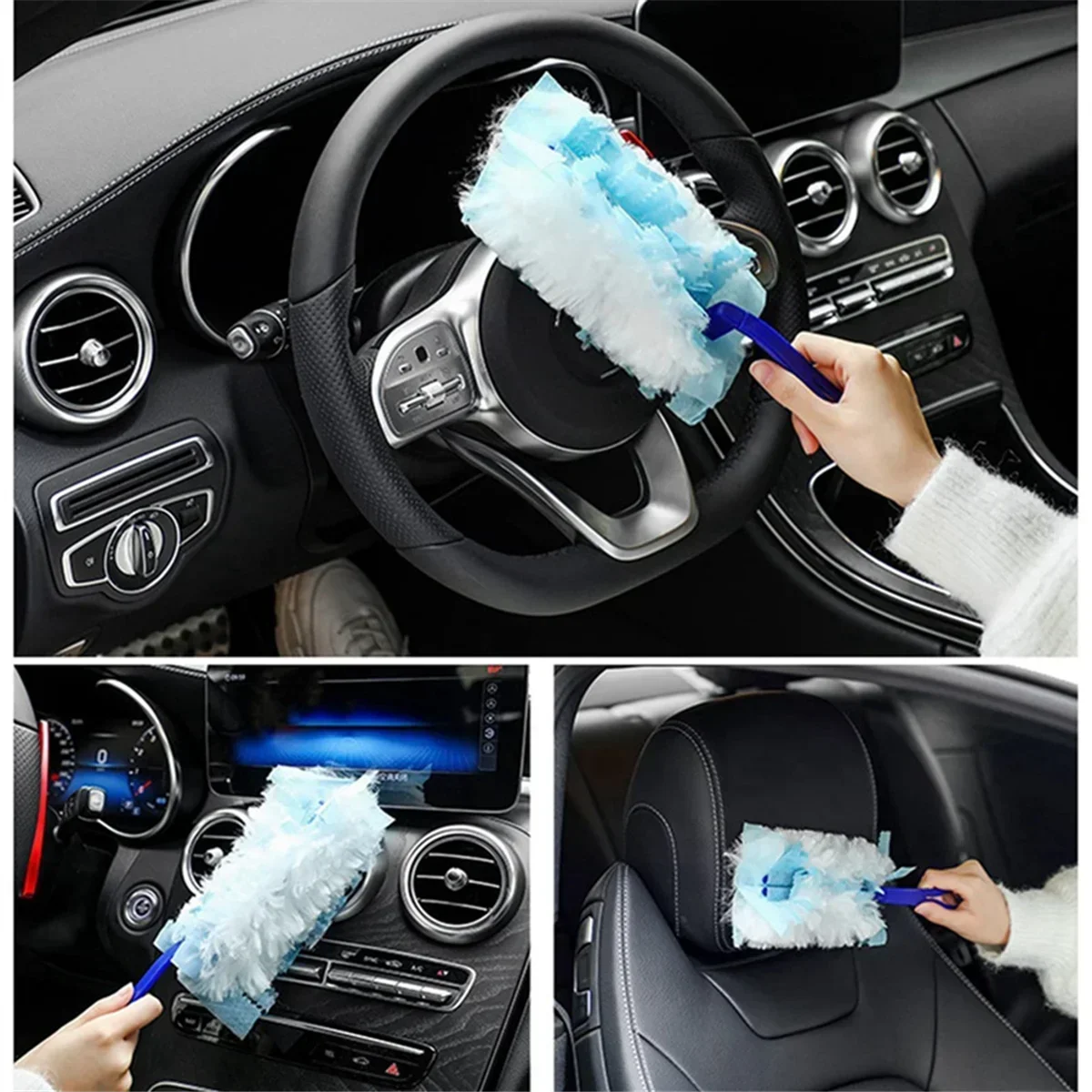 Duster with handle Refills Disposable Duster Refills Compatible for Swiffer Duster Easy To Use Blue  30 Pcs 10pcs